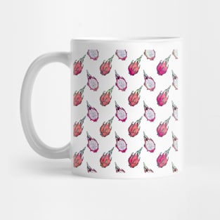 Tropical Dragon Fruit Halves White Pattern Mug